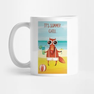 It’s summer. Chill. The red fox chillin on the beach Mug